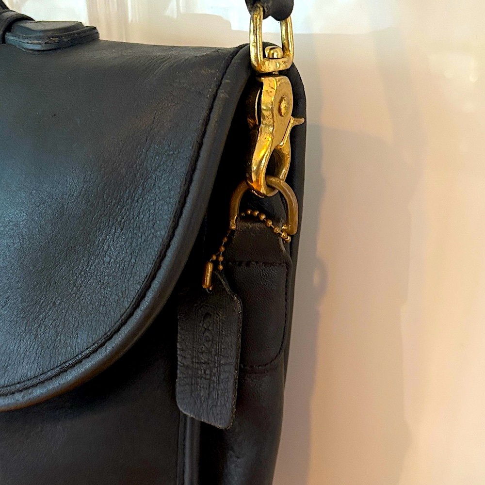 Vintage Coach #5265 Lexington Black Leather Messenger Bag - Picture 5 of 14
